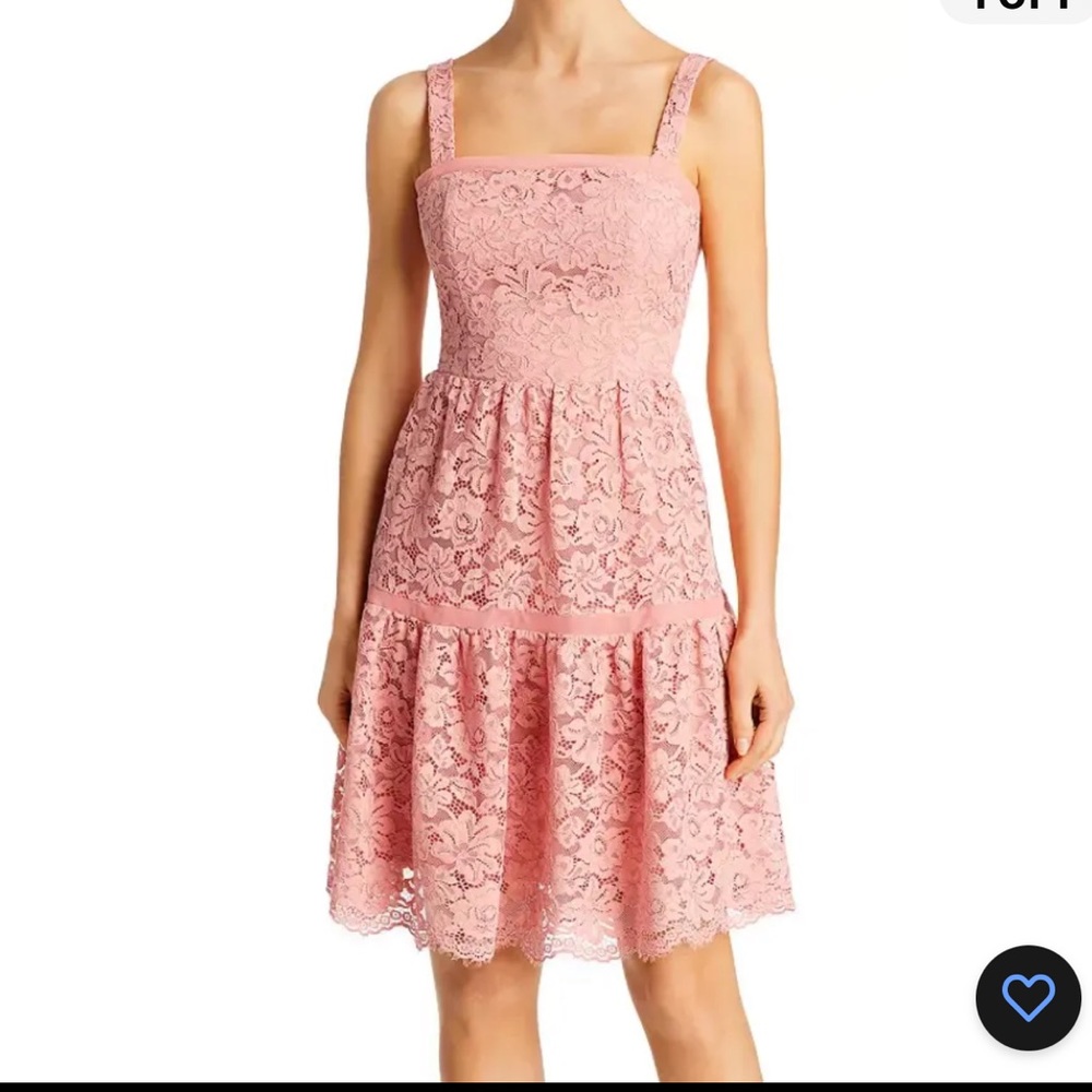 Aqua NWT Formal Lace Tiered Dress in a Rosette Color, lined cut out in the back.